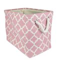 Design Imports 14 in x 8 in x 9 in Lattice Rectangle Polyester Storage Bin, Rose Small CAMZ36081